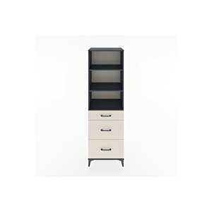 Hyperion Dolap 3 Raflı 3 Çekmeceli 60x44x195 Antrasit-aytaşı