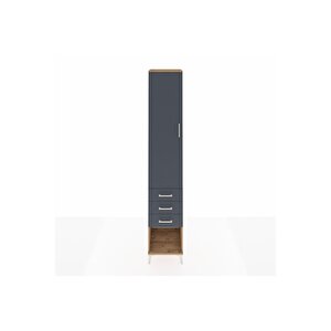 Hyperion Dolap 4 Raflı 3 Çekmeceli Tek Kapaklı 44x44x243 Çam-antrasit
