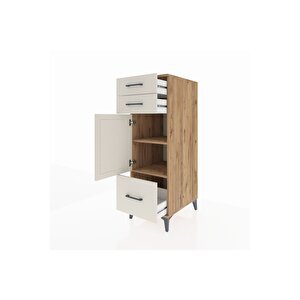 Kronos Dolap 2 Raflı 3 Çekmeceli Tek Kapaklı 44x59x134 Çam-aytaşı