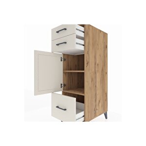 Kronos Dolap 2 Raflı 3 Çekmeceli Tek Kapaklı 44x59x134 Çam-aytaşı
