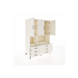 Kronos Dolap 6 Raflı 6 Çekmeceli 3 Kapaklı 132x59x195 Aytaşı-aytaşı/aytaşı