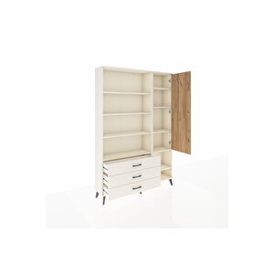 Arges Dolap 9 Raflı 3 Çekmeceli Tek Kapaklı  132x30x195 Aytaşı-çam/aytaşı