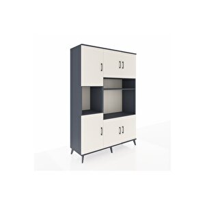 Hyperion Dolap 9 Raflı 6 Kapaklı 132x44x195 Antrasit-aytaşı/antrasit