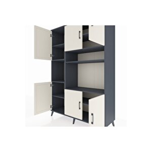 Hyperion Dolap 9 Raflı 6 Kapaklı 132x44x195 Antrasit-aytaşı/antrasit