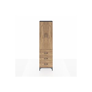 Arges Dolap 3 Raflı 3 Çekmeceli 2 Kapaklı 60x30x221 Antrasit-çam