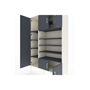 Hyperion Gardrop 10 Raflı 5 Kapaklı 132x44x195 Aytaşı-antrasit