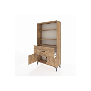 Arges Dolap 3 Raflı Tek Çekmeceli 2 Kapaklı 88x30x163 Çam-çam