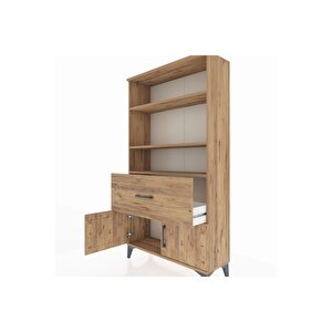 Arges Dolap 3 Raflı Tek Çekmeceli 2 Kapaklı 88x30x163 Çam-çam