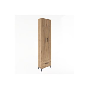 Arges Dolap 5 Raflı Tek Çekmeceli 2 Kapaklı 60x30x243 Çam-çam