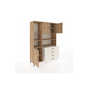 Hyperion Dolap 8 Raflı 4 Çekmeceli 3 Kapaklı 132x44x195 Çam-çam/aytaşı