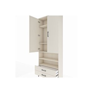 Arges Dolap 5 Raflı 2 Çekmeceli 2 Kapaklı 88x30x221 Aytaşı-aytaşı