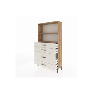 Arges Dolap 2 Raflı 4 Çekmeceli 88x30x163 Çam-aytaşı