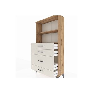Arges Dolap 2 Raflı 4 Çekmeceli 88x30x163 Çam-aytaşı