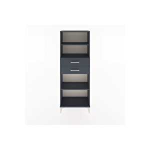 Arges Dolap 3 Raflı 2 Çekmeceli 60x30x163 Antrasit-antrasit