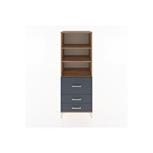Hyperion Dolap 3 Raflı 3 Çekmeceli 60x44x163 Çam-antrasit