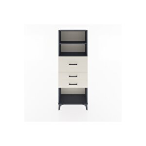 Arges Dolap 2 Raflı 3 Çekmeceli 60x30x163 Antrasit-aytaşı