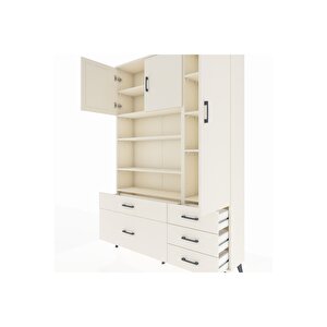 Arges Gardrop 9 Raflı 5 Çekmeceli 3 Kapaklı 132x30x195 Aytaşı-aytaşı