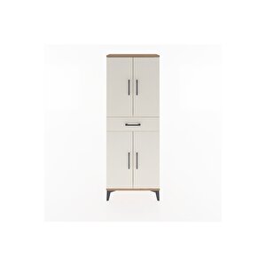 Arges Dolap 3 Raflı Tek Çekmeceli 4 Kapaklı 60x30x163 Çam-aytaşı