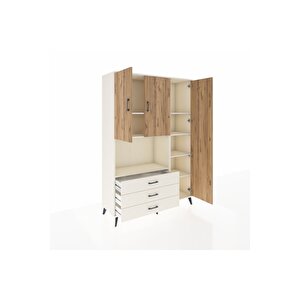 Hyperion Dolap 7 Raflı 3 Çekmeceli 3 Kapaklı 132x44x195 Aytaşı-çam/aytaşı