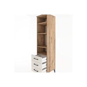 Hyperion Dolap 4 Raflı 3 Çekmeceli 44x44x182 Çam-aytaşı