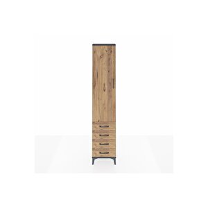 Arges Dolap 4 Raflı 4 Çekmeceli Tek Kapaklı 44x30x221 Antrasit-çam