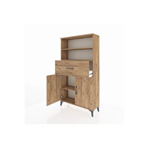 Arges Dolap 3 Raflı Tek Çekmeceli 2 Kapaklı 88x30x163 Çam-çam