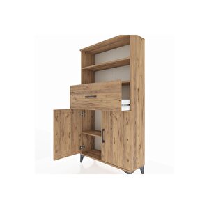 Arges Dolap 3 Raflı Tek Çekmeceli 2 Kapaklı 88x30x163 Çam-çam