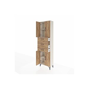Arges Dolap 3 Raflı 3 Çekmeceli 4 Kapaklı 60x30x221 Aytaşı-çam