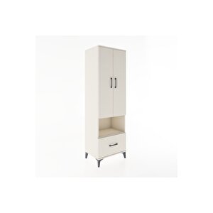 Hyperion Dolap 3 Raflı Tek Çekmeceli Tek Askılı 60x44x195 Aytaşı-aytaşı