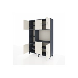 Hyperion Dolap 9 Raflı 6 Kapaklı 132x44x195 Antrasit-aytaşı/antrasit