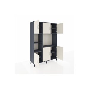 Hyperion Dolap 9 Raflı 6 Kapaklı 132x44x195 Antrasit-aytaşı/antrasit