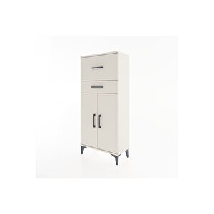 Hyperion Dolap Tek Raflı 2 Çekmeceli 2 Kapaklı 60x44x134 Aytaşı-aytaşı