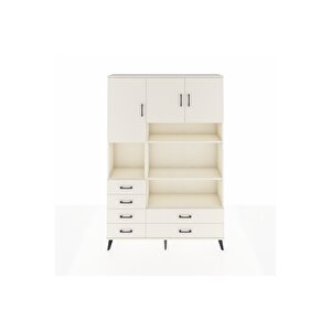 Arges Gardrop 9 Raflı 6 Çekmeceli 3 Kapaklı 132x30x195 Aytaşı-aytaşı