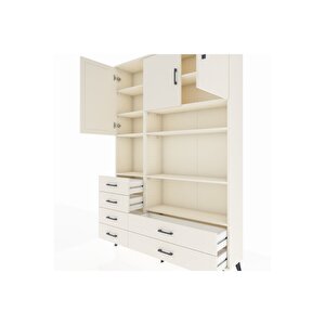 Arges Gardrop 9 Raflı 6 Çekmeceli 3 Kapaklı 132x30x195 Aytaşı-aytaşı