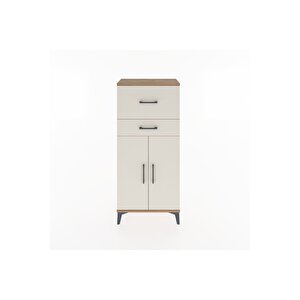 Hyperion Dolap Tek Raflı 2 Çekmeceli 2 Kapaklı 60x44x134 Çam-aytaşı