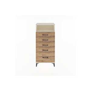 Arges Dolap Tek Raflı 5 Çekmeceli 60x30x134 Aytaşı-çam