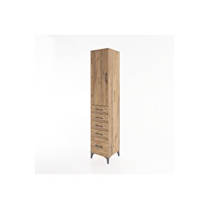 Hyperion Dolap 2 Raflı 5 Çekmeceli Tek Askılı 44x44x221 Çam-çam