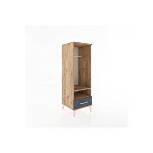 Hyperion Dolap 2 Raflı Tek Çekmeceli Tek Askılı 44x44x134 Çam-antrasit