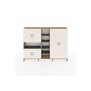 Arges Dolap 13 Raflı 6 Kapaklı 220x30x163 Çam-aytaşı/antrasit