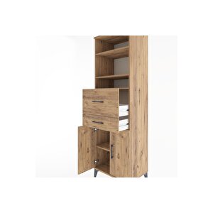 Hyperion Dolap 4 Raflı 2 Çekmeceli 2 Kapaklı 60x44x195 Çam-çam