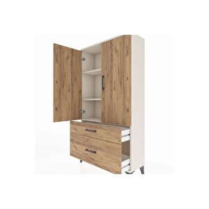 Arges Dolap 3 Raflı 2 Çekmeceli 2 Kapaklı 88x30x163 Aytaşı-çam