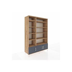 Hyperion Dolap 10 Raflı 3 Kapaklı 132x44x195 Çam-antrasit/çam