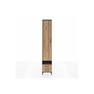 Hyperion Dolap 4 Raflı 2 Çekmeceli Tek Askılı 44x44x243 Antrasit-çam