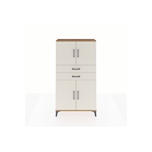 Arges Dolap 3 Raflı 2 Çekmeceli 4 Kapaklı 88x30x163 Çam-aytaşı