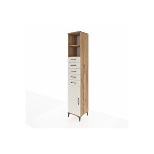Hyperion Dolap 3 Raflı 5 Çekmeceli Tek Kapaklı 44x44x243 Çam-aytaşı
