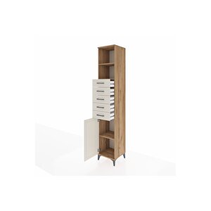 Hyperion Dolap 3 Raflı 5 Çekmeceli Tek Kapaklı 44x44x243 Çam-aytaşı