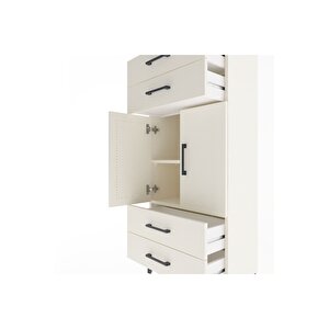 Arges Dolap 2 Raflı 4 Çekmeceli 2 Kapaklı 60x30x134 Aytaşı-aytaşı