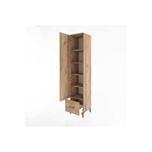 Hyperion Dolap 5 Raflı Tek Çekmeceli Tek Kapaklı 44x44x221 Çam-çam