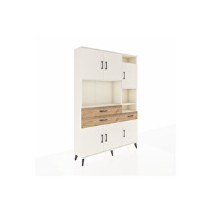 Arges Dolap 10 Raflı 3 Çekmeceli 6 Kapaklı 132x30x195 Aytaşı-aytaşı/çam