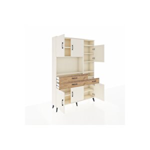 Arges Dolap 10 Raflı 3 Çekmeceli 6 Kapaklı 132x30x195 Aytaşı-aytaşı/çam